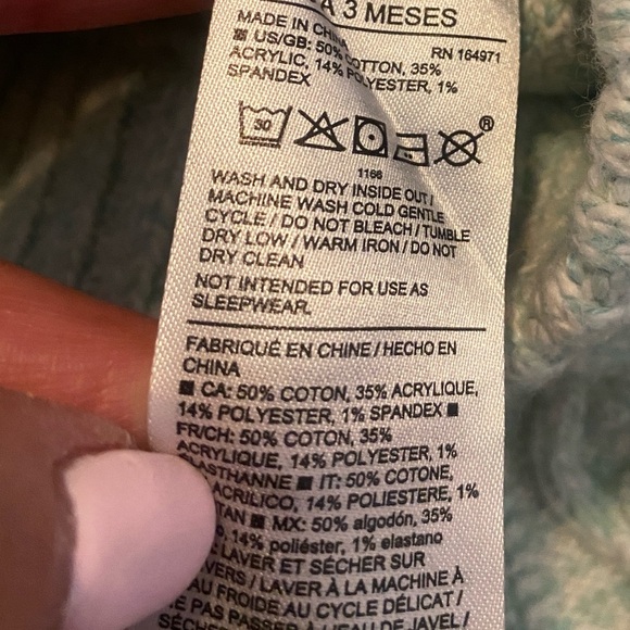 Janie & Jack Unisex Winter Cable Knit Sweater Mint Green Leggings - Picture 5 of 13